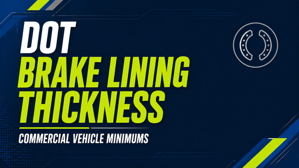 FMCSA/DOT Brake Pad/Shoe Thickness Requirements